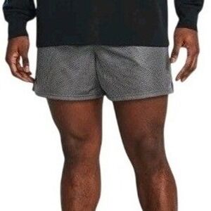 Under Armour Mesh Athletic Shorts Mens L Grey Drawstring Breathable Gym Training